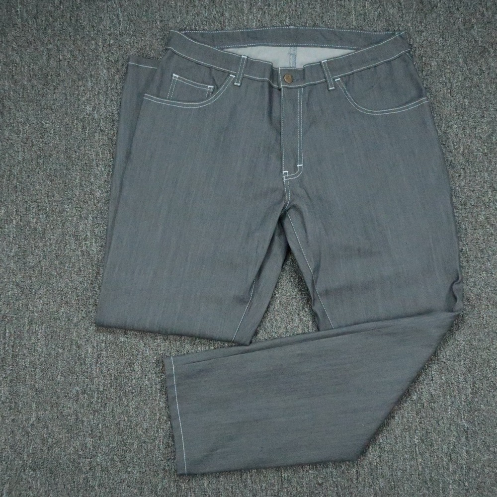 Blue Delta Jeans Mens 36x30 Blue Gray Custom Straight 5 Pocket Dark Wash Denim